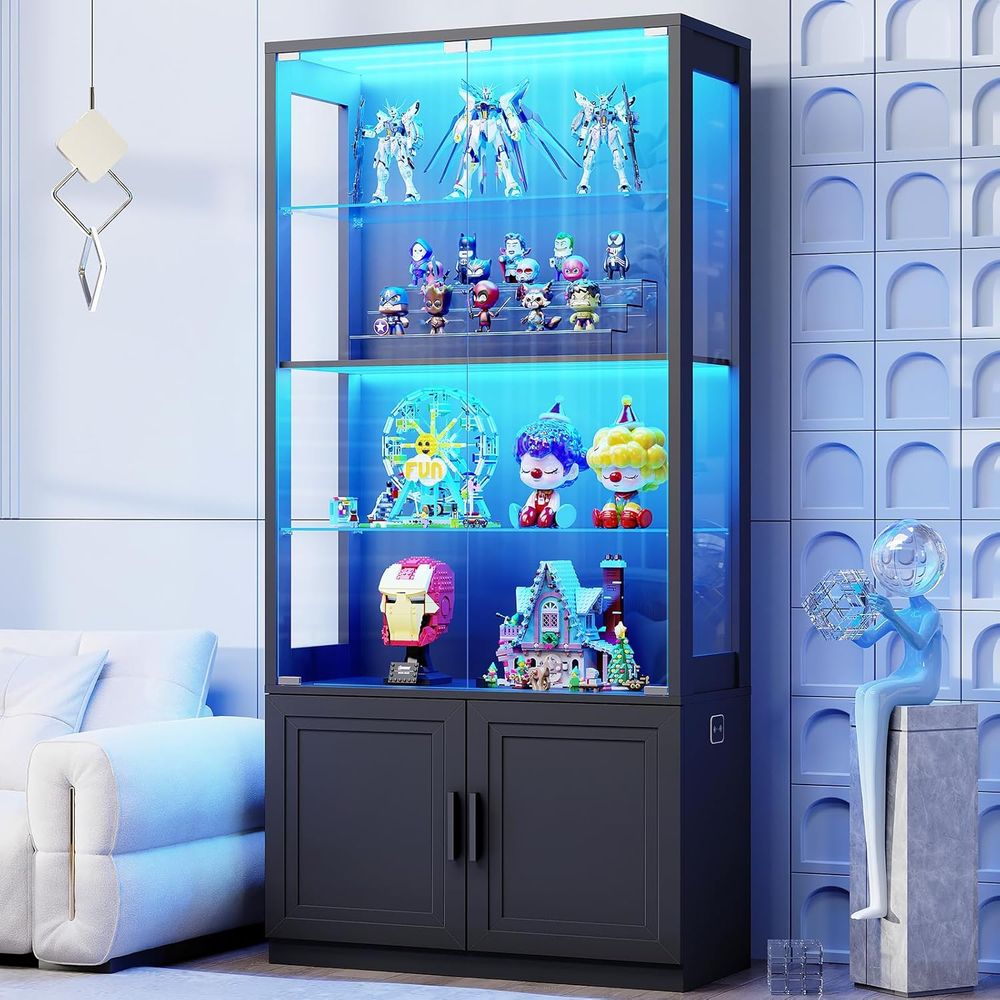 Glass Cabinet Display - 67 4-Tier Glass Display Cabinet with