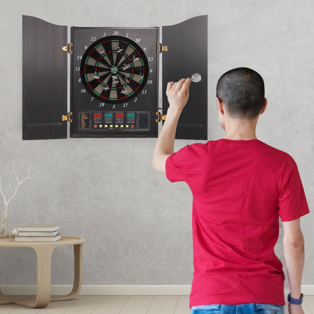Modern Black Dartboard Cabinet - Electronic Dartboard Cabinet review and price