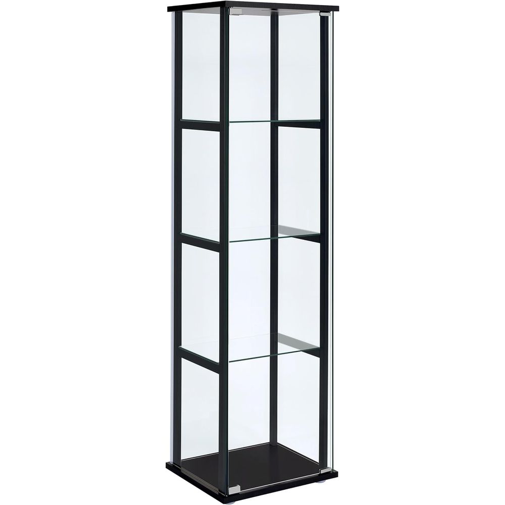 64-inch 5-Tier Clear Glass Cur - Glass Cabinet Display review and price