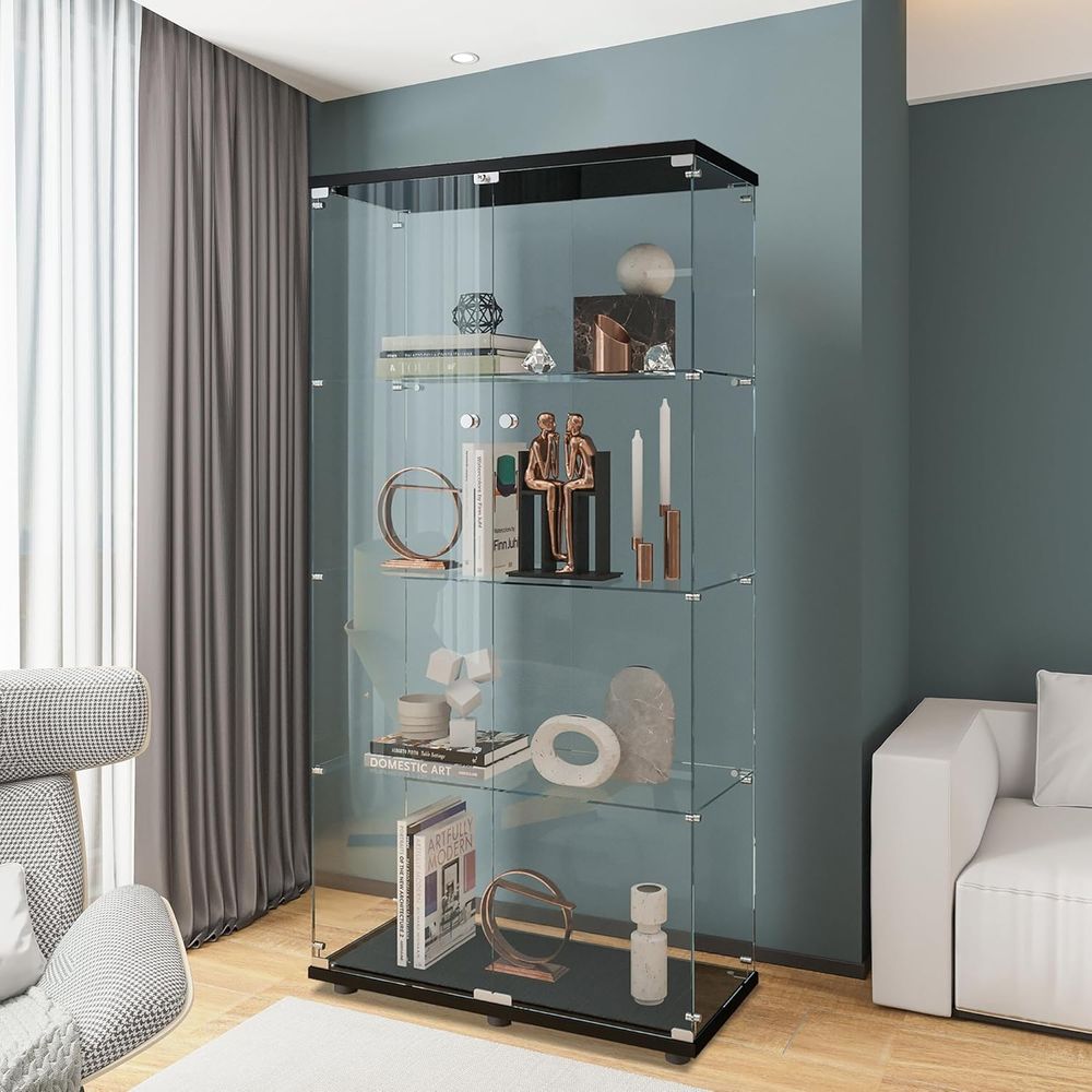 Black Floor Standing Glass Dis - Glass Cabinet Display review and price
