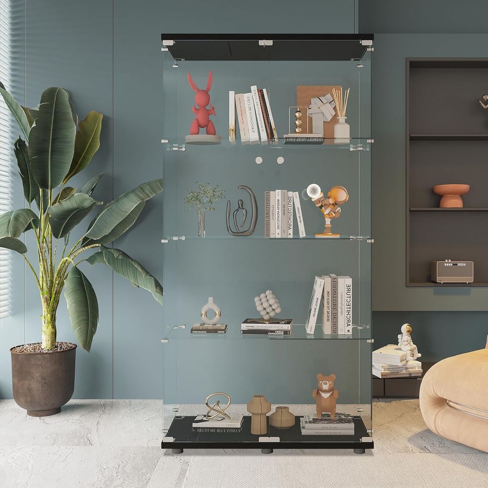 Black Floor Standing Glass Dis - Glass Cabinet Display review and price