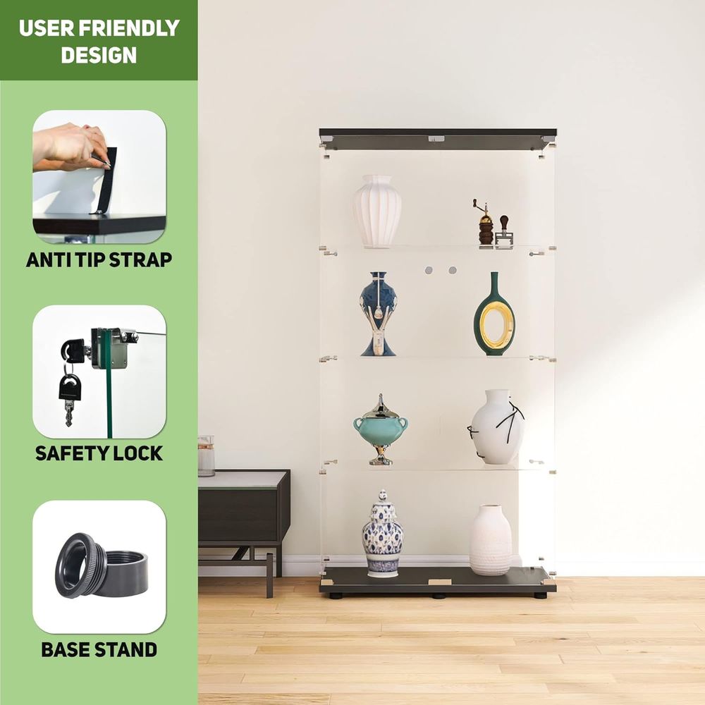 Black Floor Standing Glass Dis - Glass Cabinet Display review and price