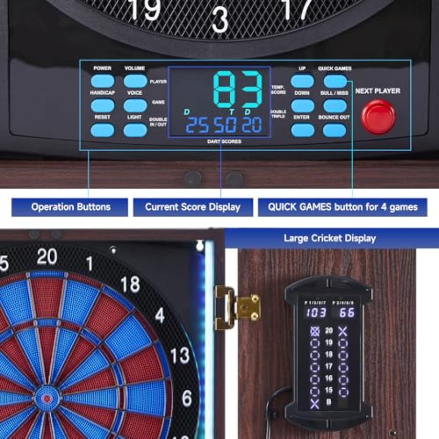 Electronic Dart Board with Cab - Electronic Dartboard Cabinet review and price