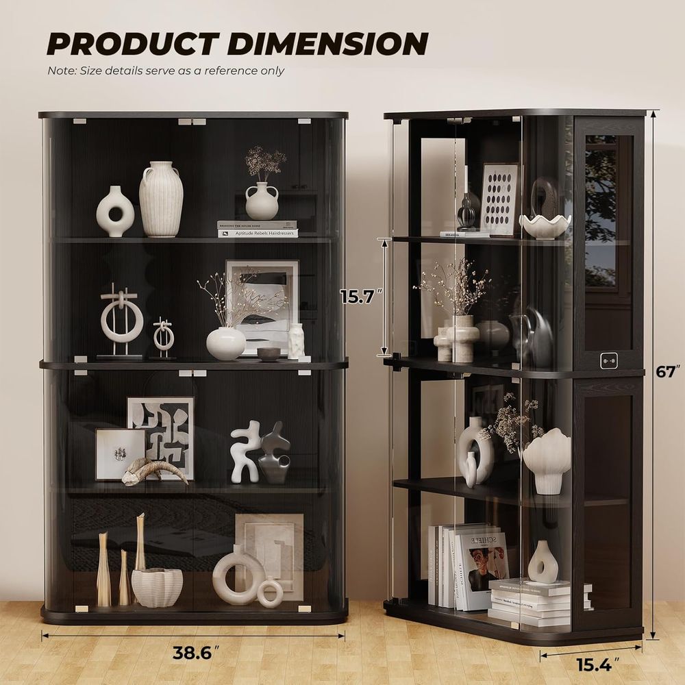 4-Tier Glass Display Cabinet w - Glass Cabinet Display review and price