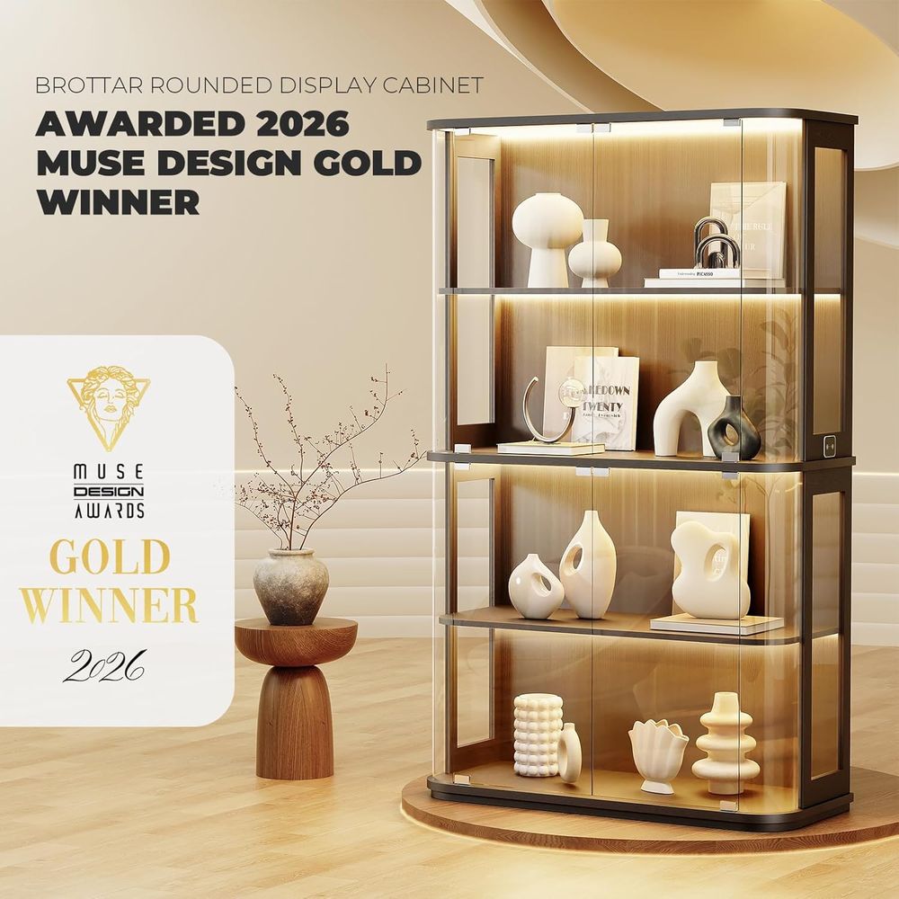 4-Tier Glass Display Cabinet w - Glass Cabinet Display review and price