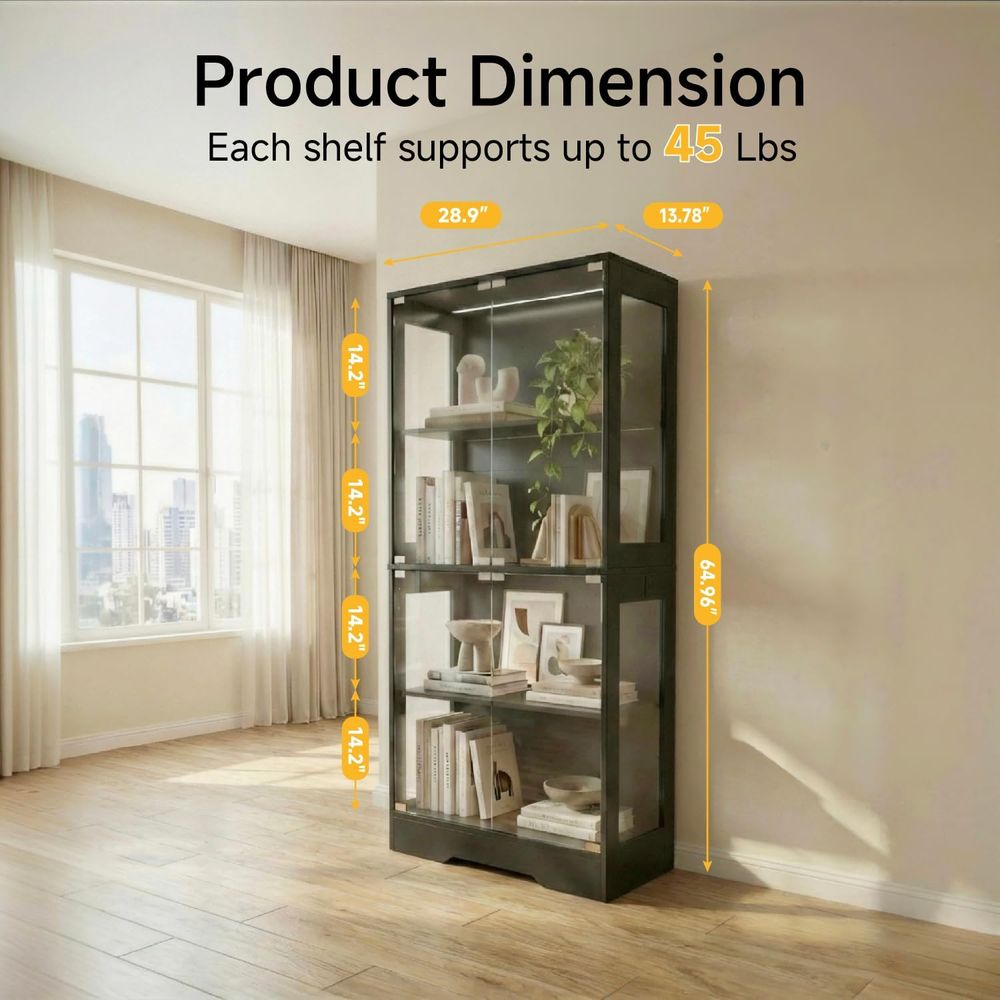 5.5ft Tall 2-Door Glass Displa - Glass Cabinet Display review and price