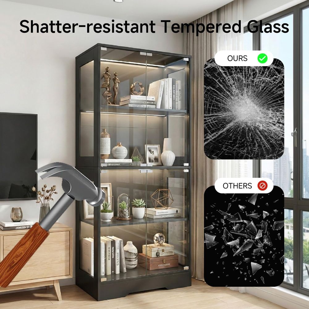 5.5ft Tall 2-Door Glass Displa - Glass Cabinet Display review and price
