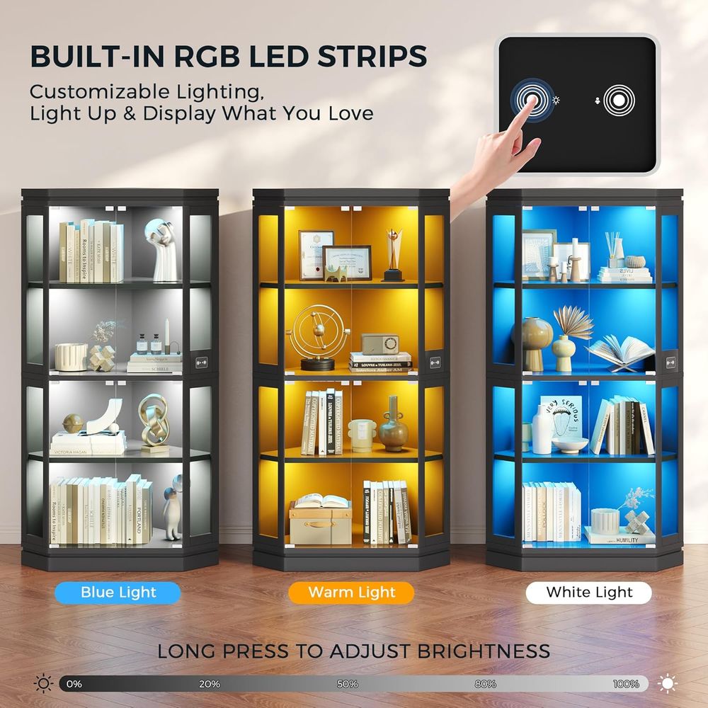 67 Tall 4-Tier Glass Display C - Glass Cabinet Display review and price