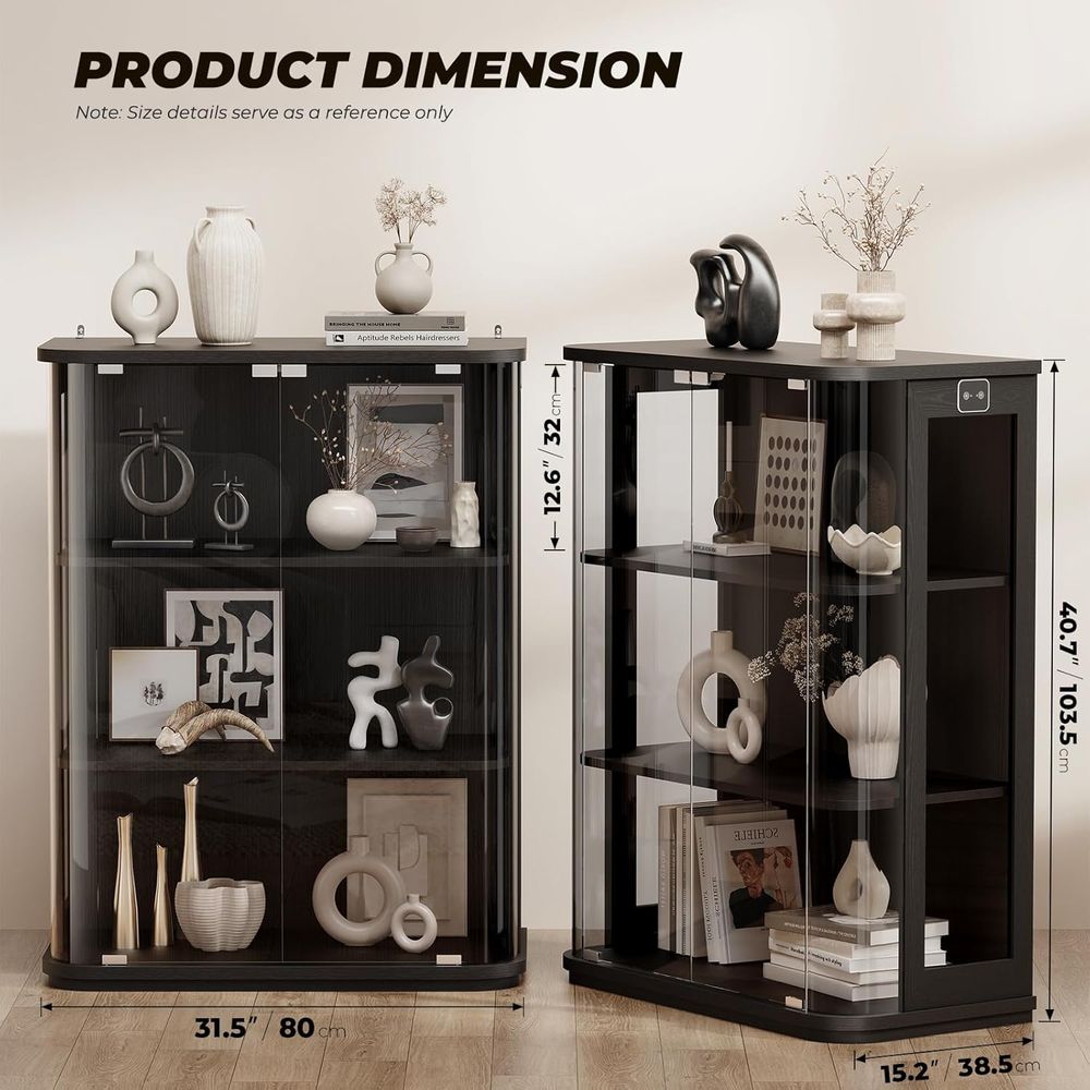3-Tier Glass Display Cabinet w - Glass Cabinet Display review and price