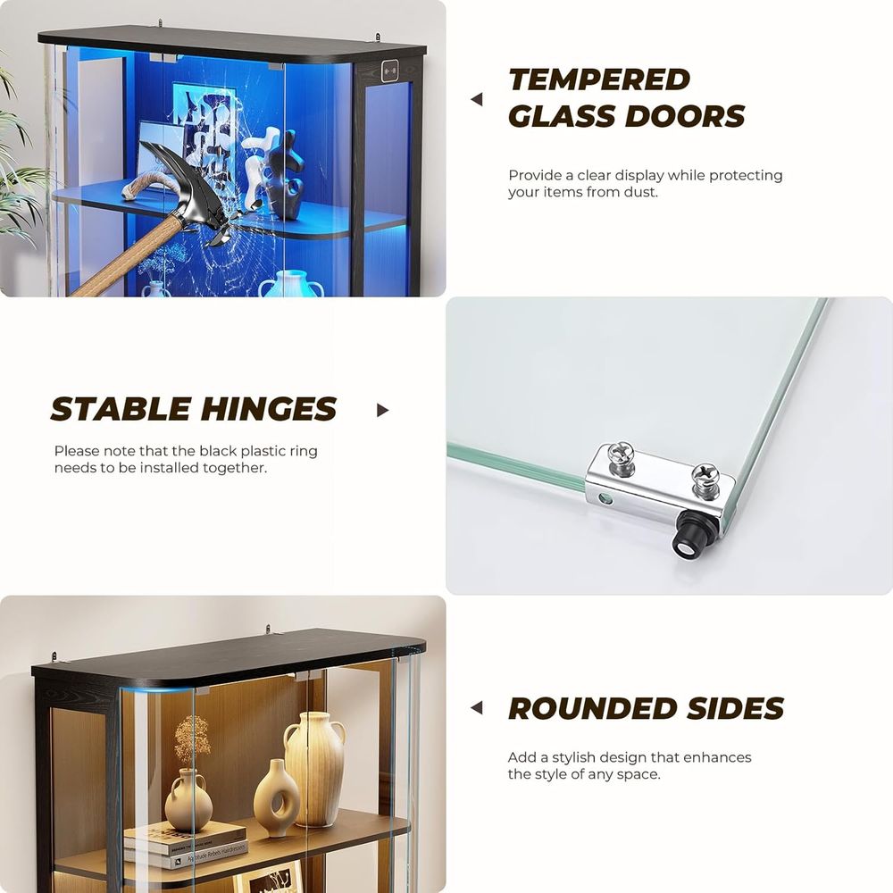 3-Tier Glass Display Cabinet w - Glass Cabinet Display review and price