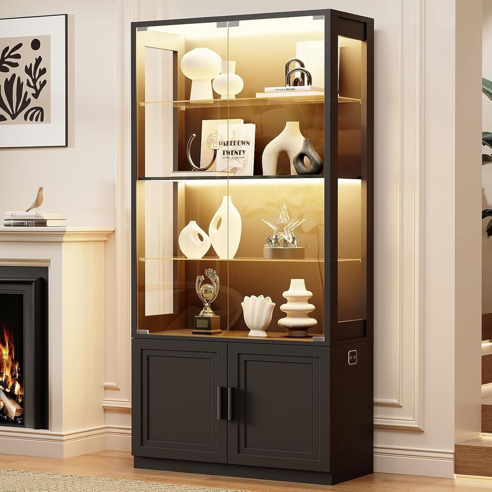 67 4-Tier Glass Display Cabine - Glass Cabinet Display review and price