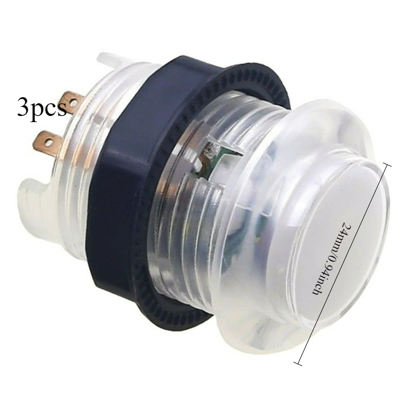 3pcs 24MM Illuminated Push But - Arcade Vibes review and price