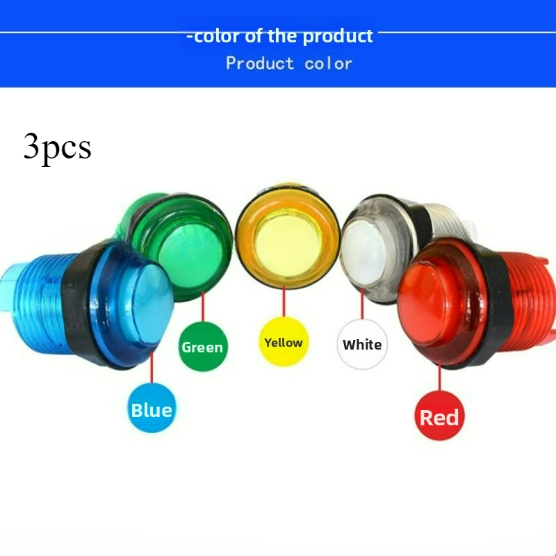 3pcs 24MM Illuminated Push But - Arcade Vibes review and price