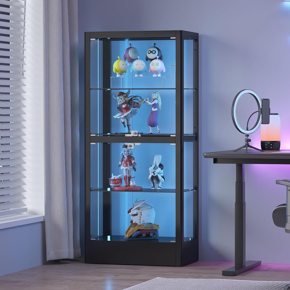 4-Sided Lockable Glass Display - Glass Cabinet Display review and price