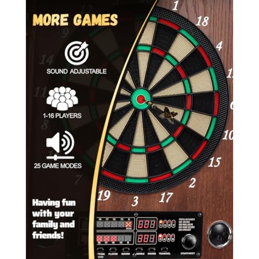 Electronic Dart Board, Decorat - Electronic Dartboard Cabinet review and price