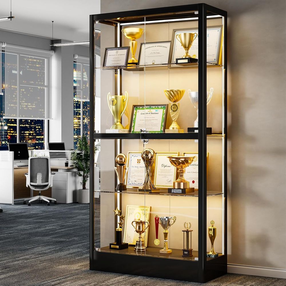 65 H 4-Tier Glass Display Cabi - Glass Cabinet Display review and price