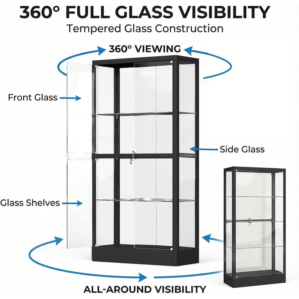 65 H 4-Tier Glass Display Cabi - Glass Cabinet Display review and price
