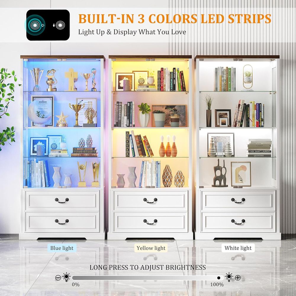 67 Glass Door Adjustable Shelv - Glass Cabinet Display review and price