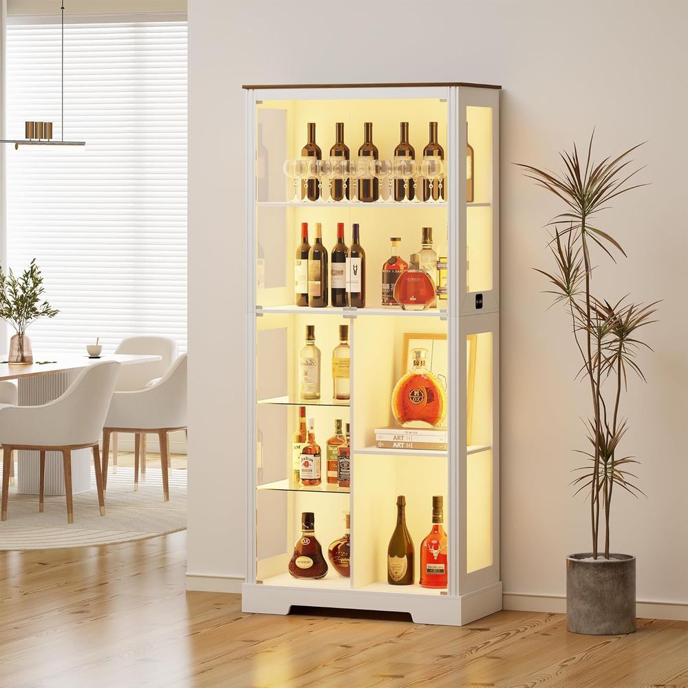 7-Tier Glass Display Cabinet w - Glass Cabinet Display review and price